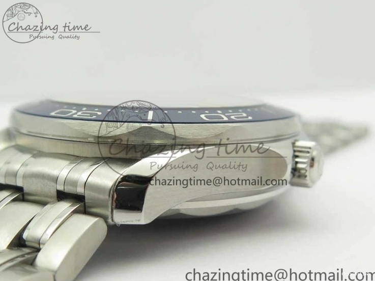 1222 Effortless 2018 Seamaster Diver 300M OMF Best Edition Blue Ceramic Gray Dial on SS Bracelet A8800 (Black Balance Wheel) 7958